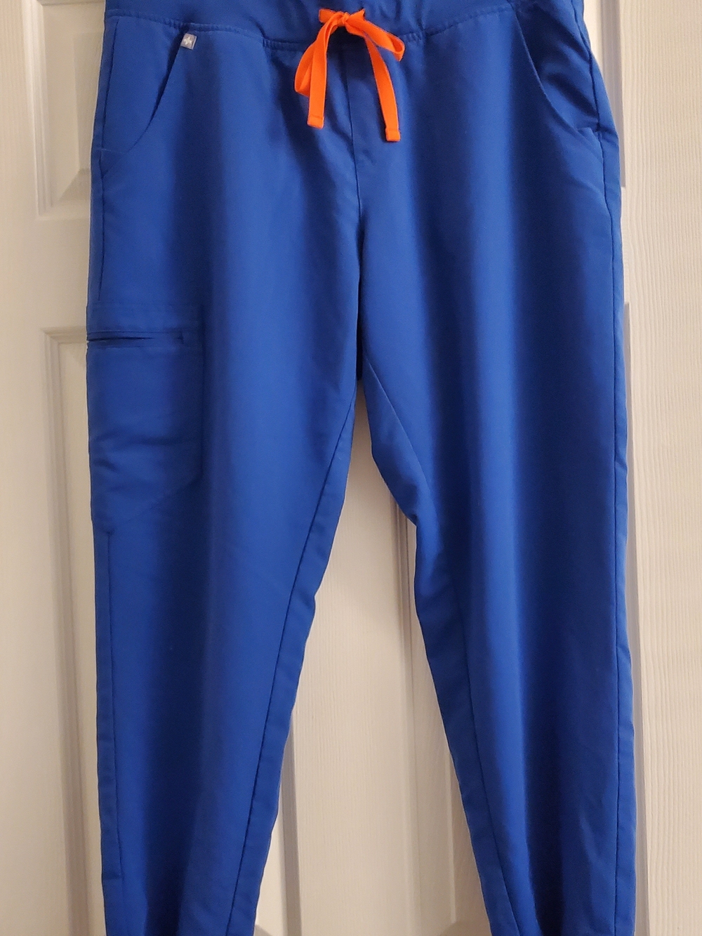 Figs Blue Jogger Pants with Orange Drawstring L